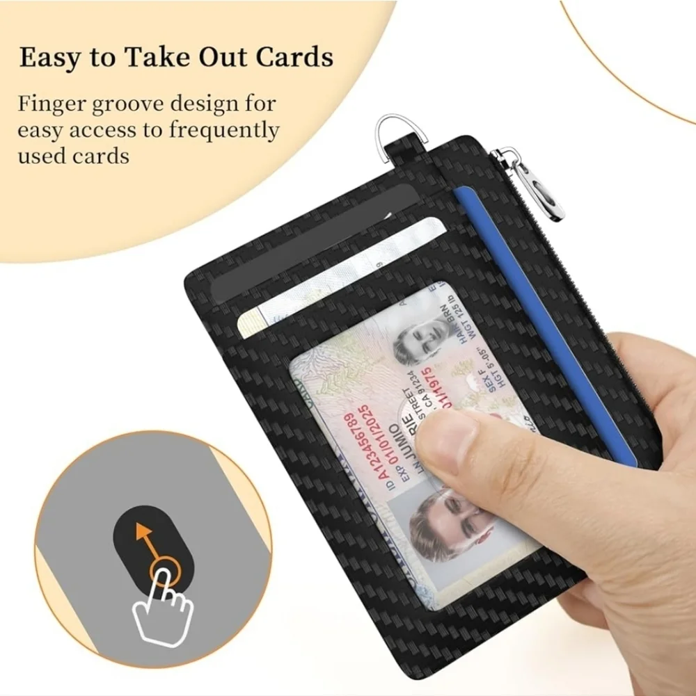 Black Carbon Fiber Wallet with D-Shackle